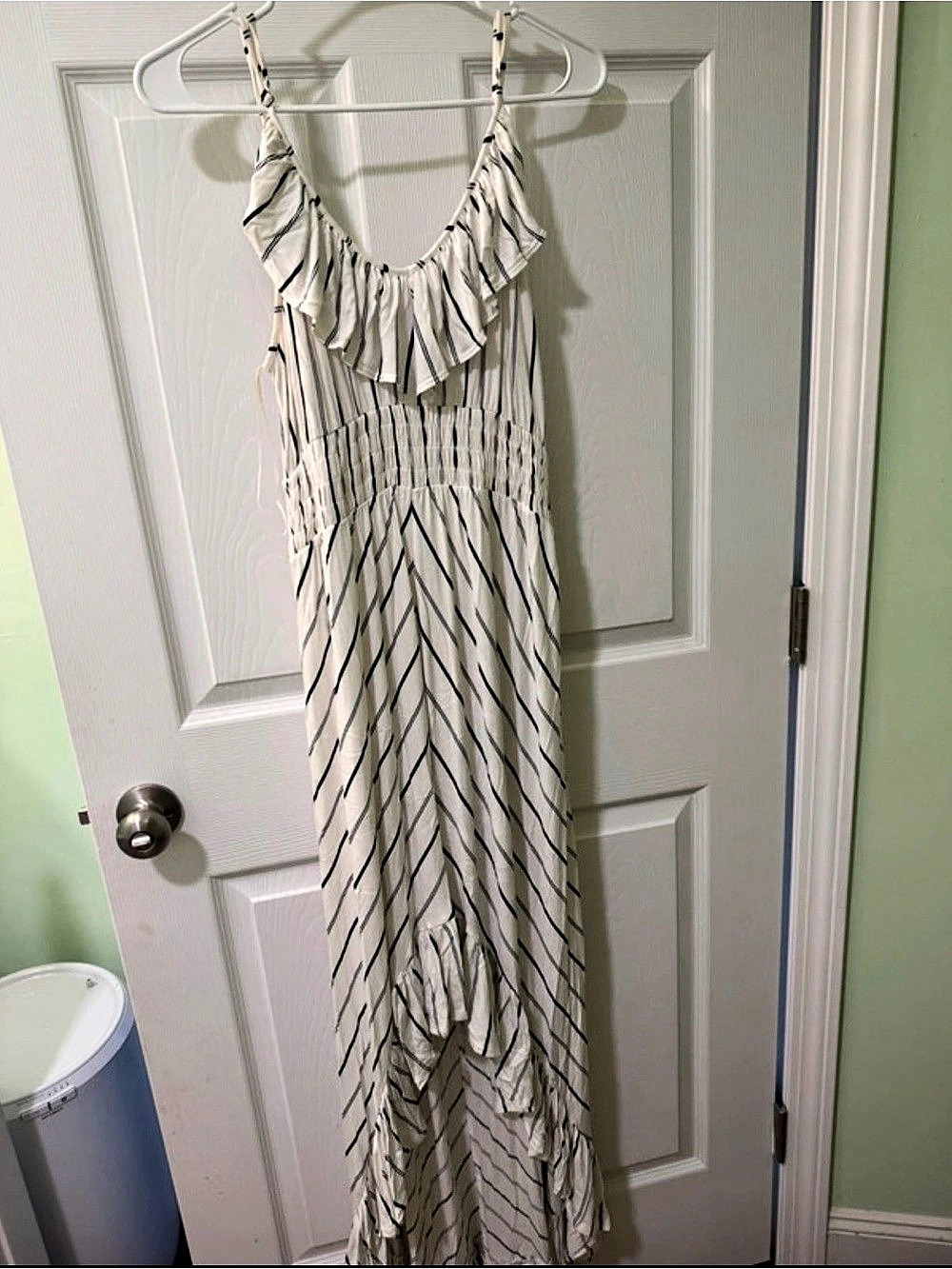 Striped Ruffle Maxi Dress